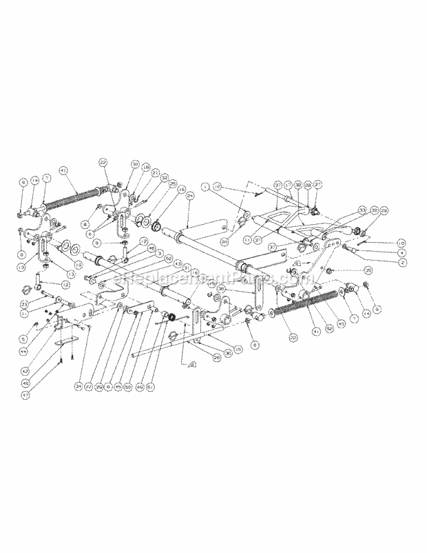 Lift Assembly Diagram and Parts List for M60-KH 53AH8CTX750-27HP-OHV Cub Cadet Lawn Tractor